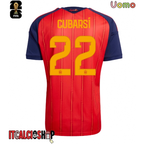 Spagna Pau Cubarsi #22 Prima Maglia Mondiali 2026 Manica Corta